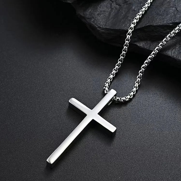 The Titan Cross – Premium Titanium Steel Necklace Bundle