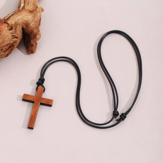 Wooden Cross Necklace